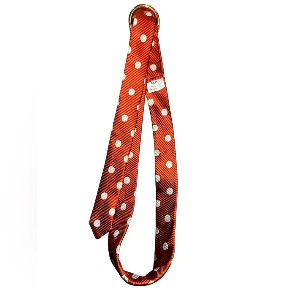 Polka dot silk orange belt